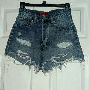 Signature 8 Denim Distressed Shorts